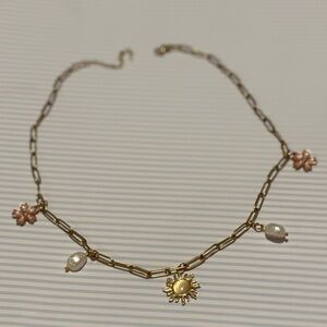 Gold Tone Charm Necklace No. 6